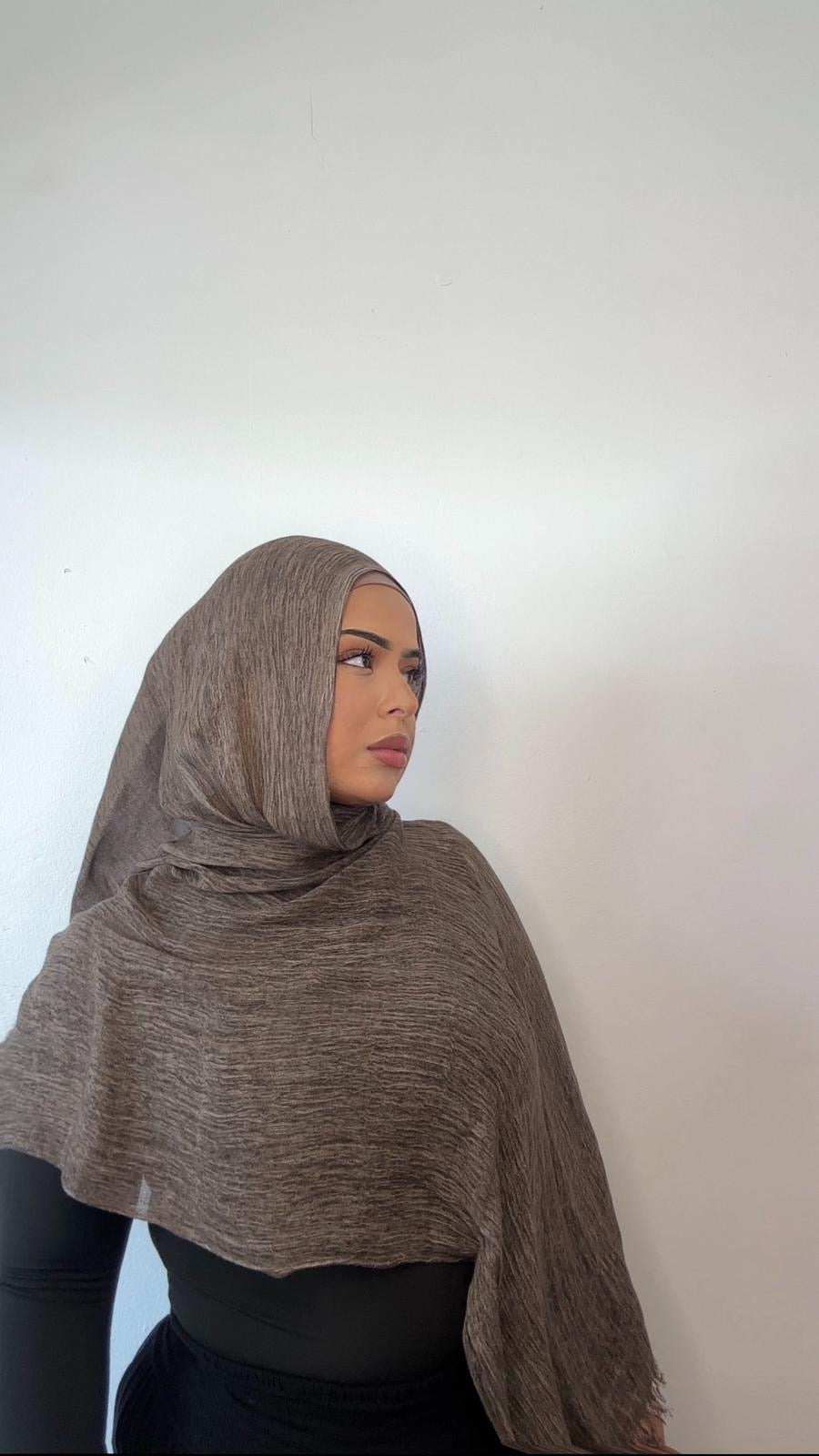 Mocha Crinkle Hijab set