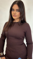 Chocolate ribbed tunic