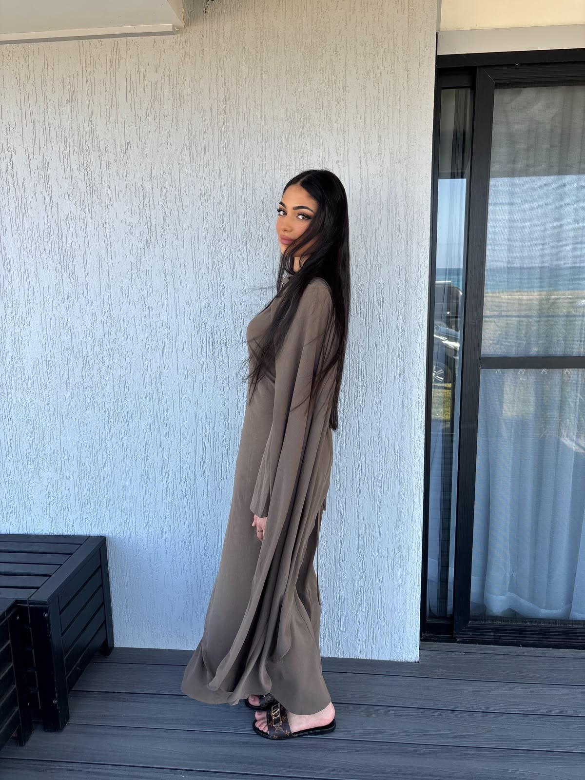 Mocha drape dress