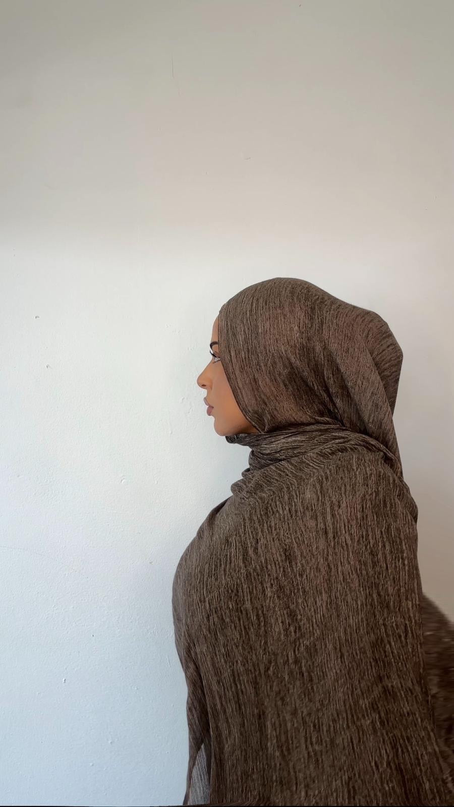 Mocha Crinkle Hijab set