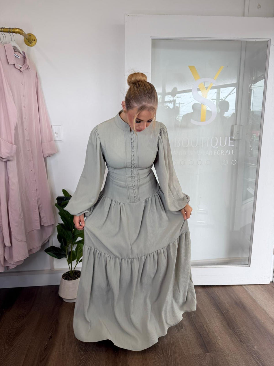 Serenity button maxi dress