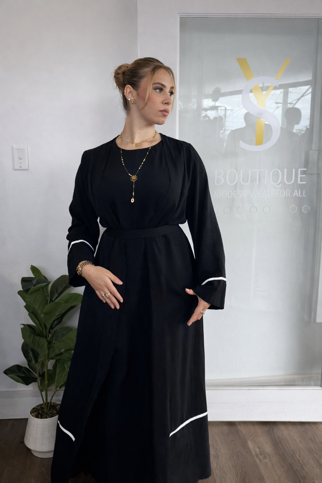 Elyssa 2 piece abaya black