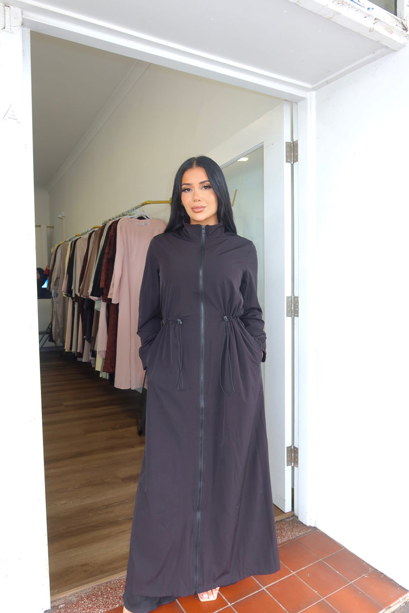 Long windbreaker black