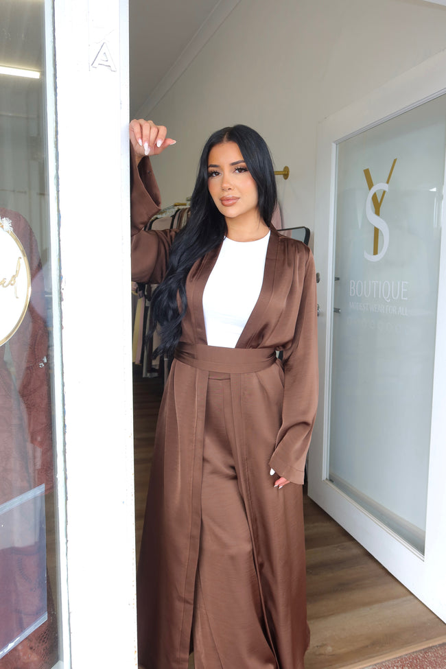 Marina silk set brown