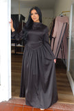 Satin drape maxi black