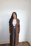 Mocha pleated kimono