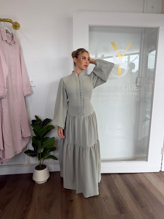 Serenity button maxi dress