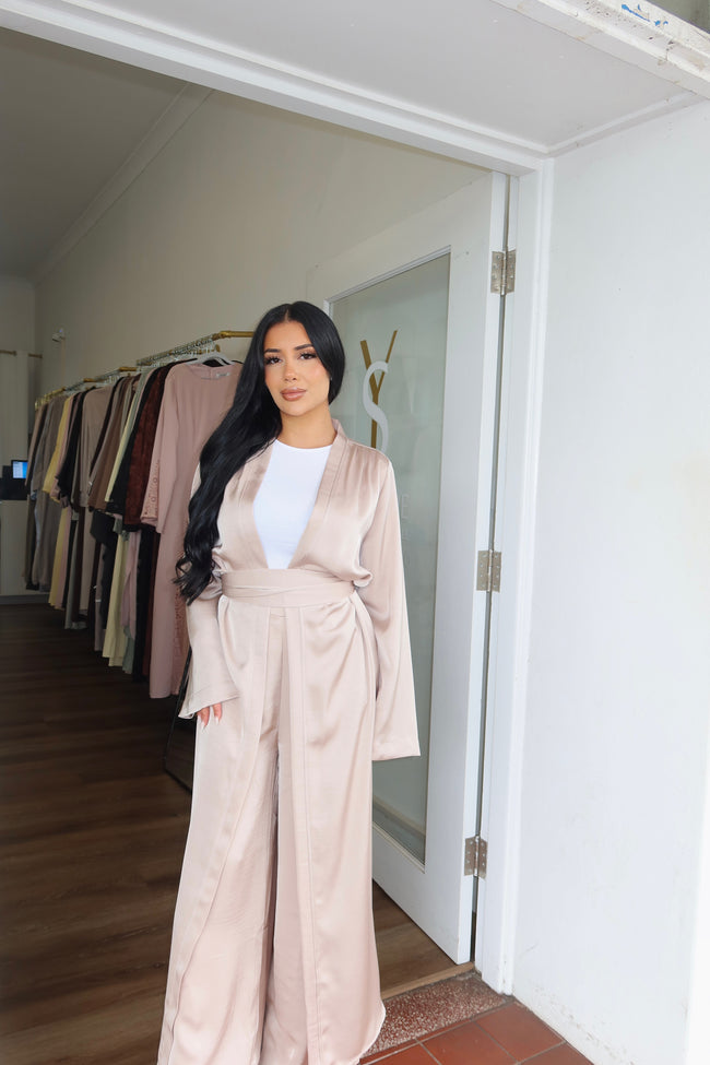 Marina silk set dusty pink