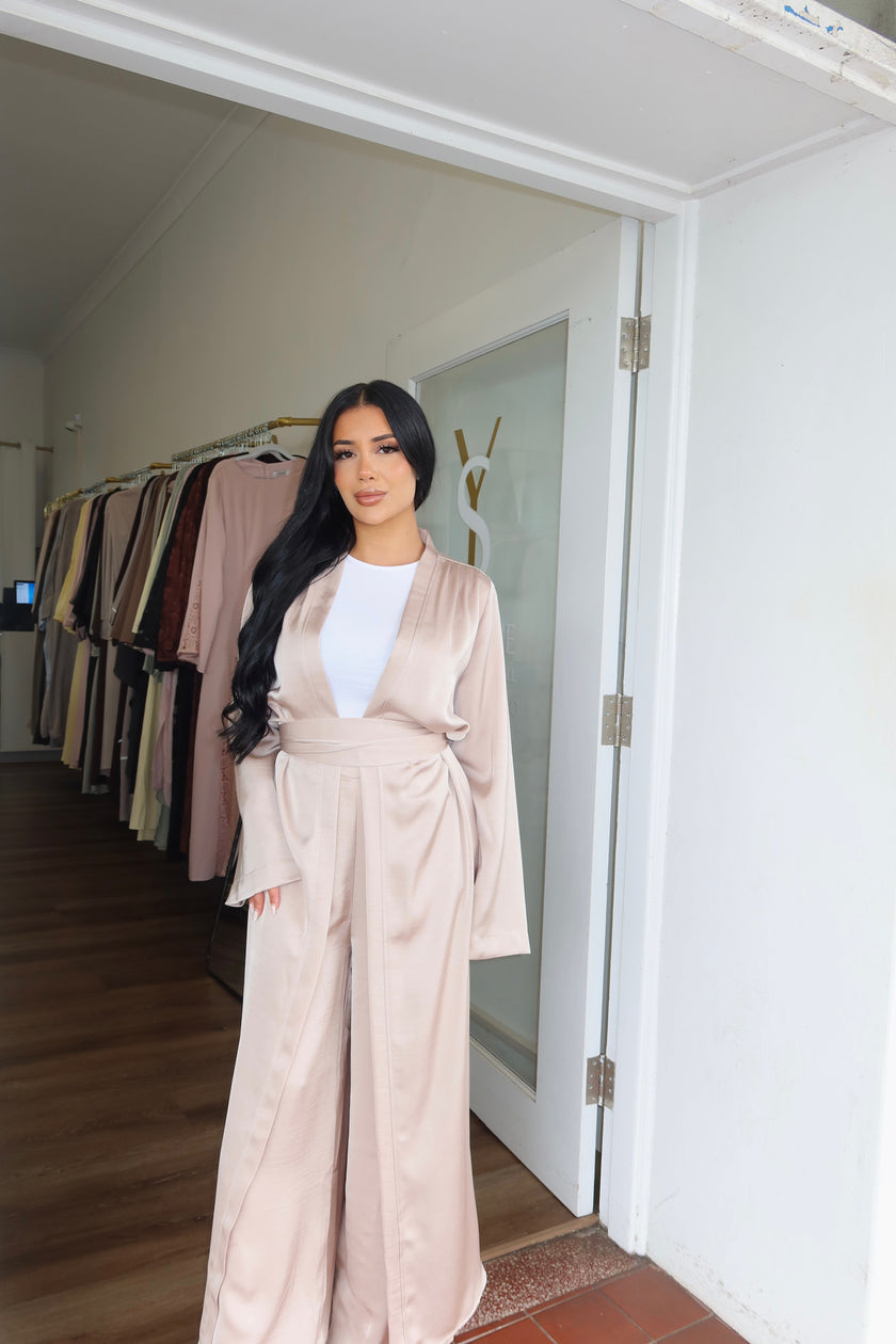 Marina silk set dusty pink