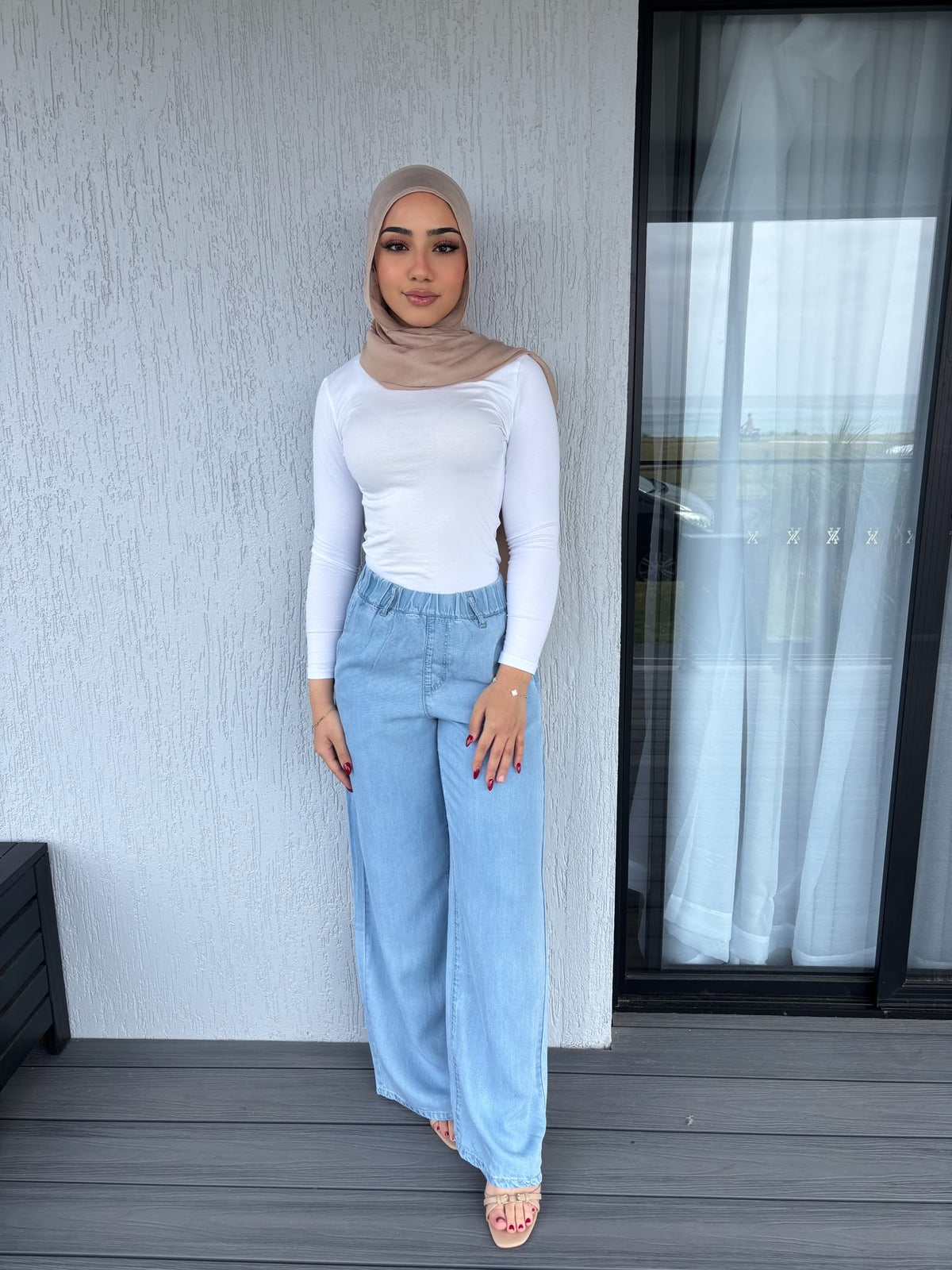 Denim tencel pants