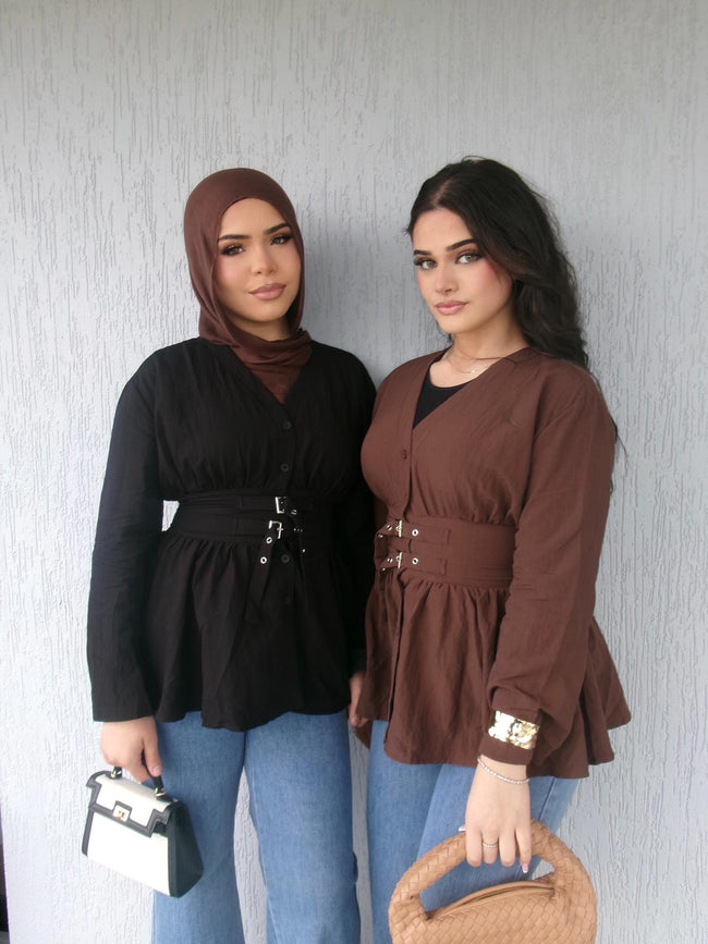 Amira blouse choc