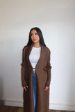 Mocha pleated kimono