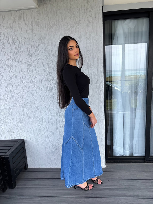 Sarah light denim skirt