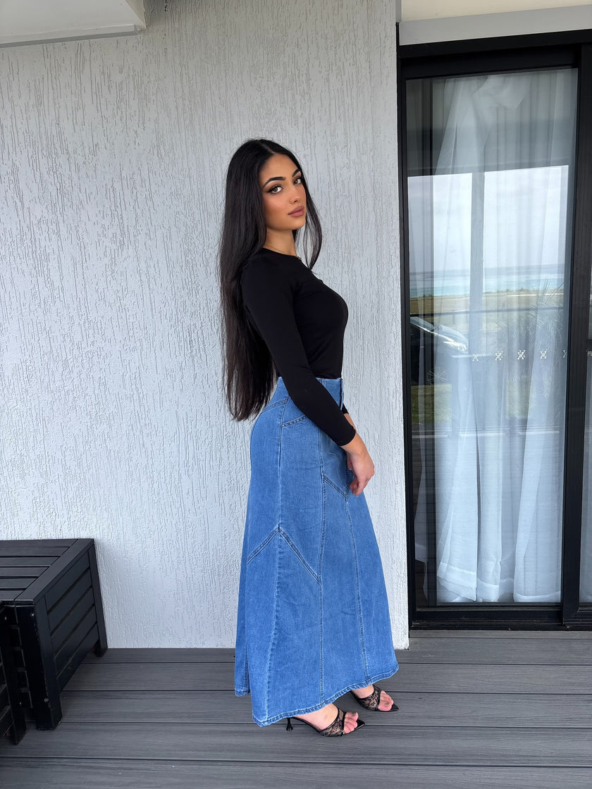 Sarah light denim skirt