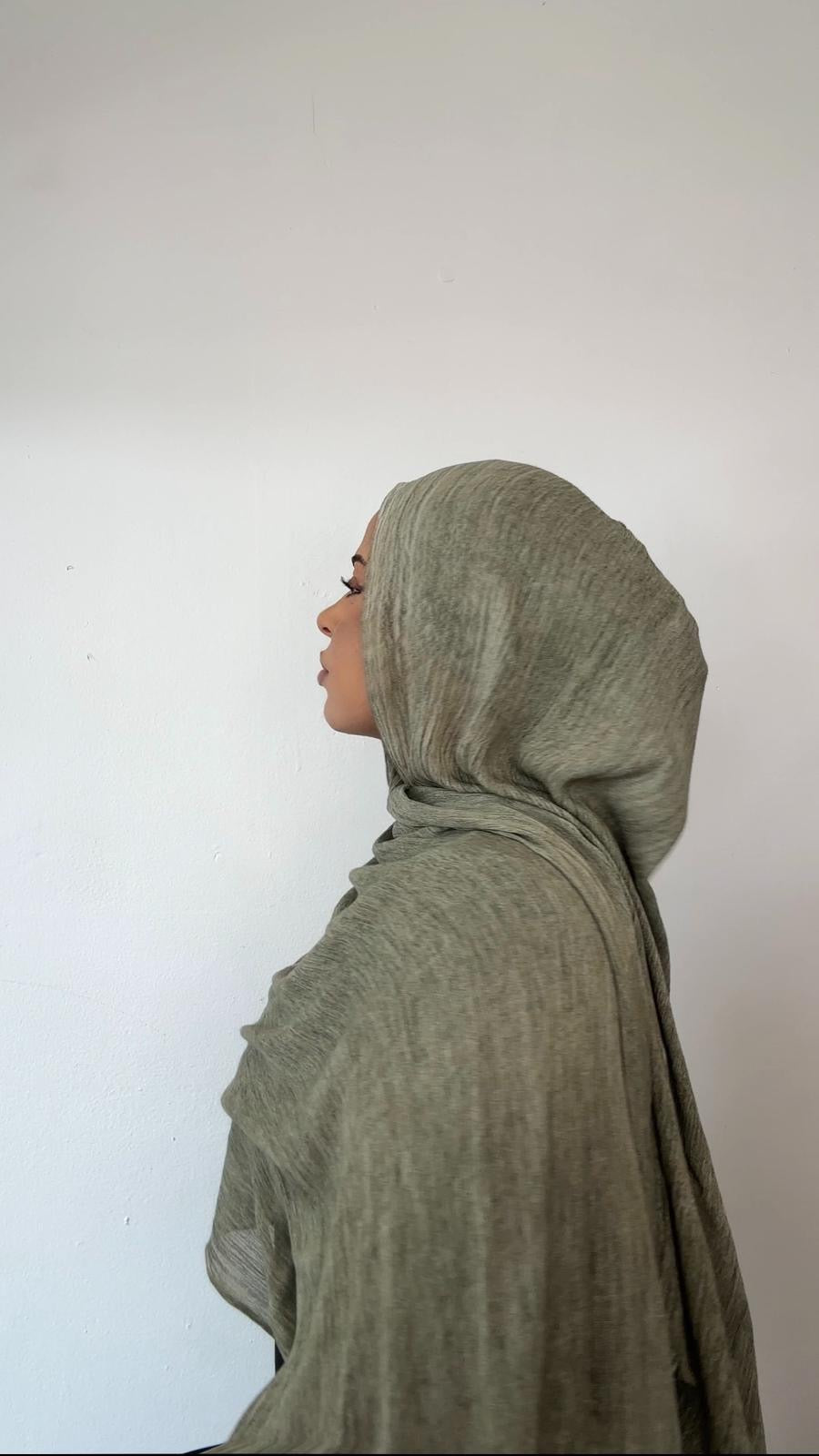 Pistachio crinkle hijab set
