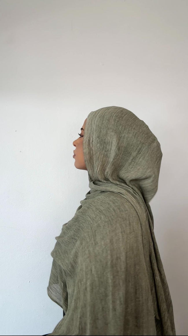 Pistachio crinkle hijab set