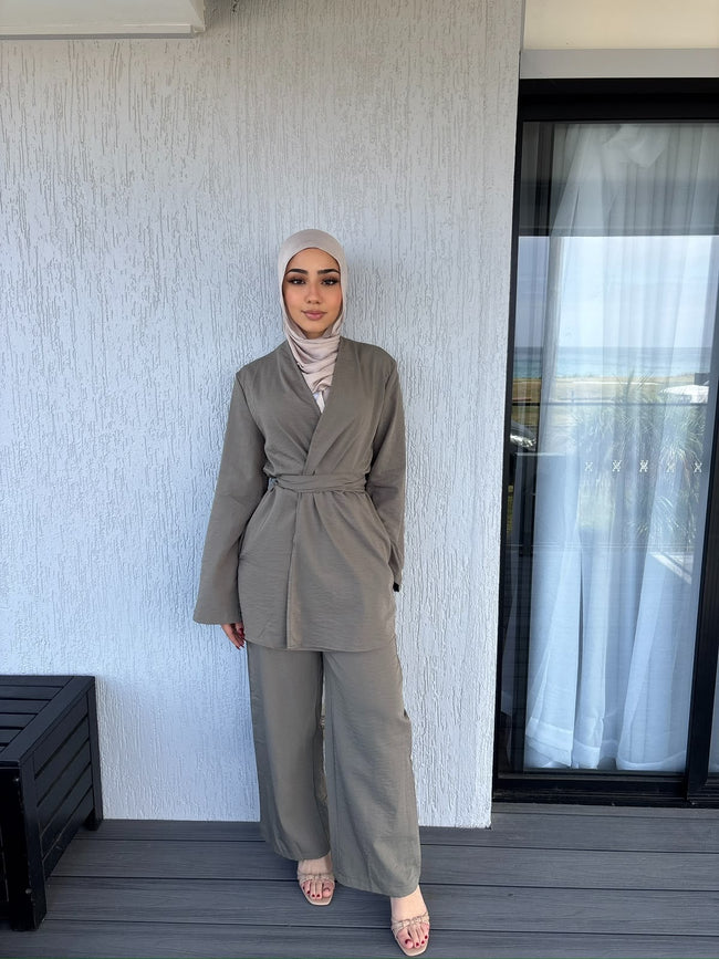 Khaki wrap set