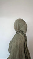Pistachio crinkle hijab set
