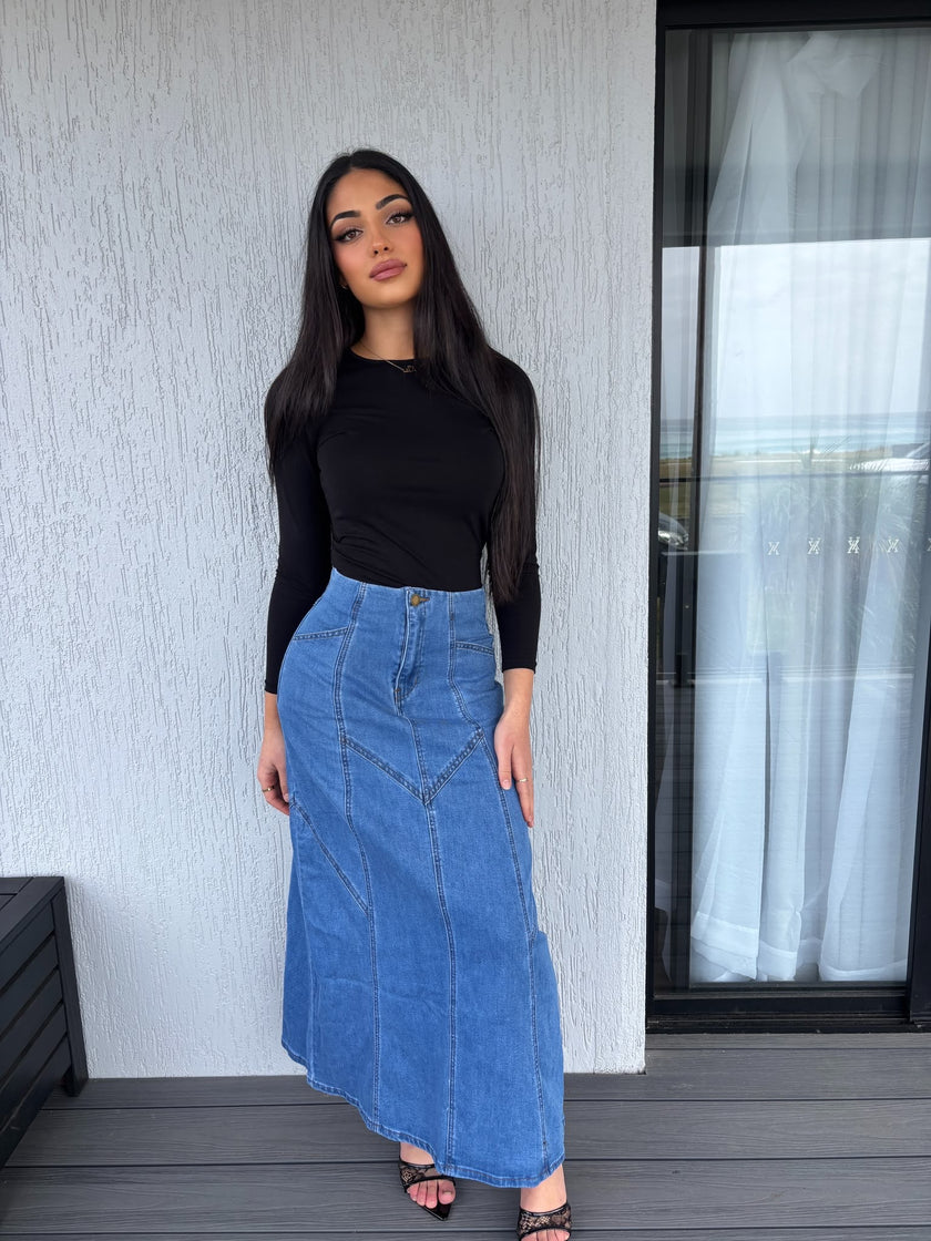 Sarah light denim skirt