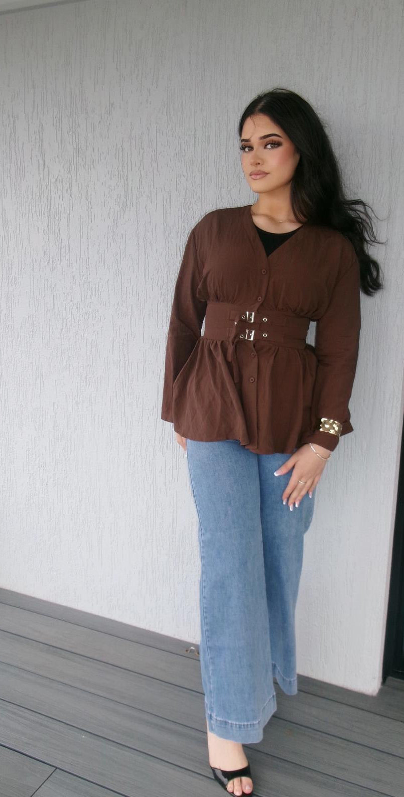 Amira blouse choc