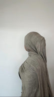 Ash crinkle hijab set