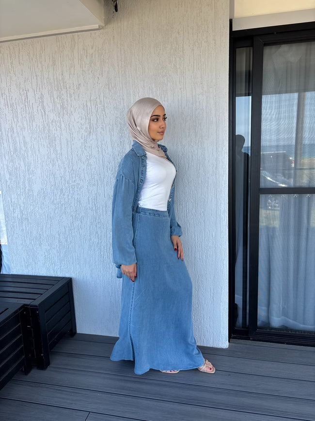 Denim skirt set
