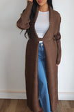 Mocha pleated kimono