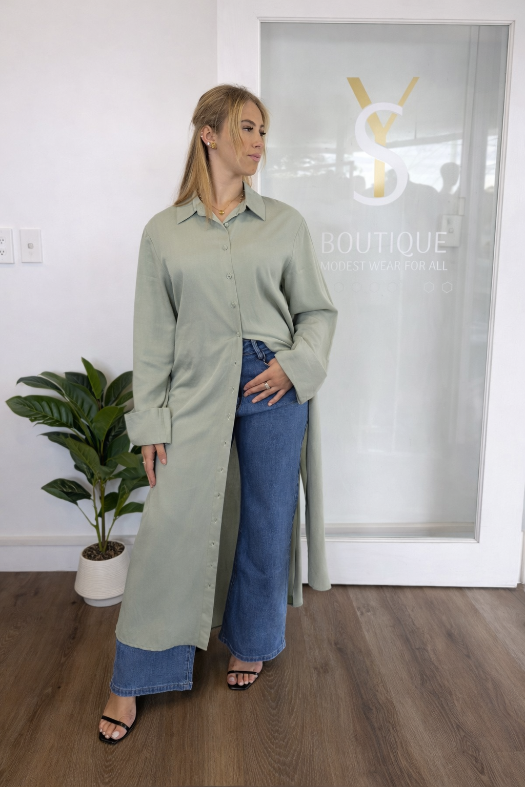 Sage breeze shirt