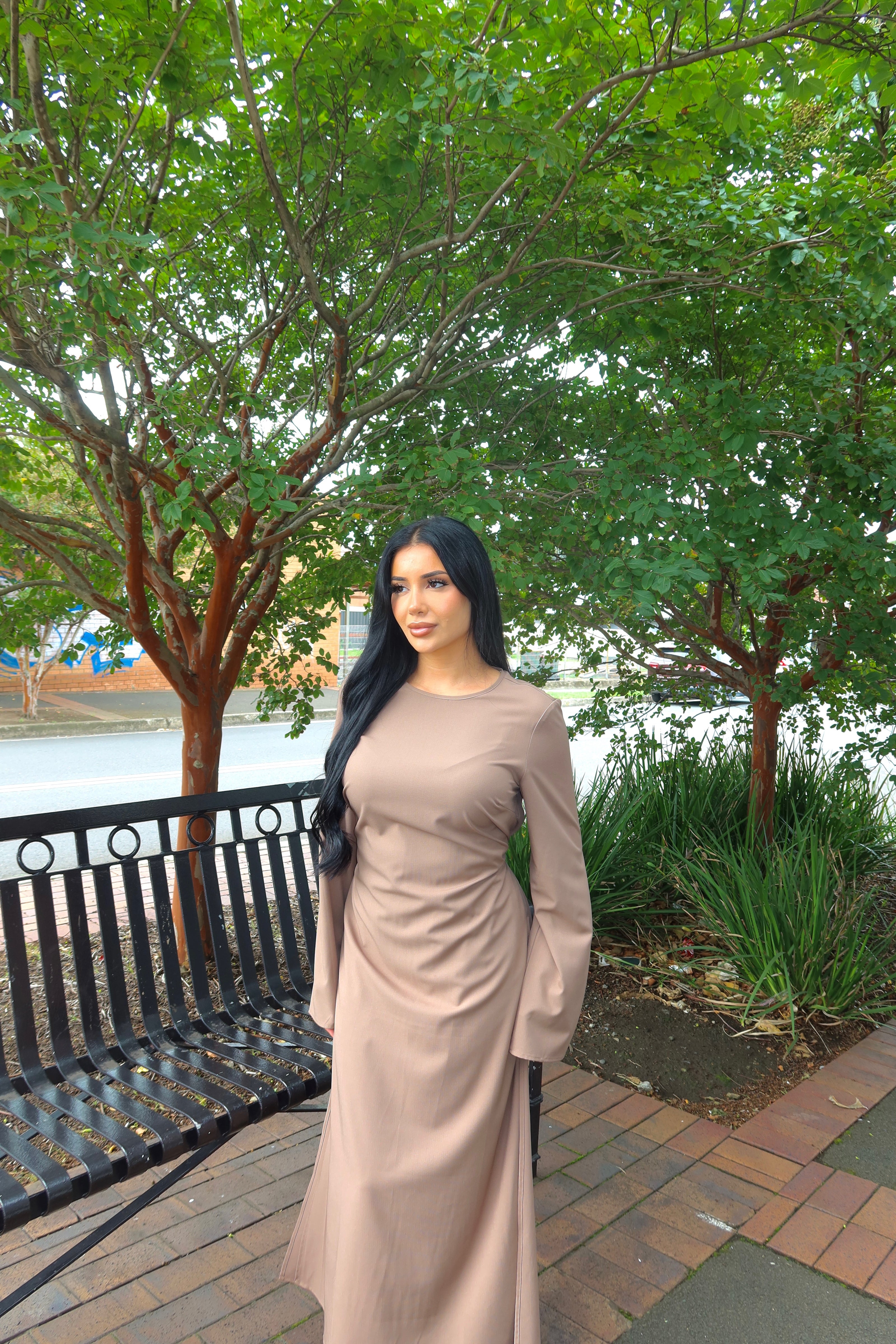 Latte layered tunic set