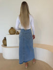 Luxe Denim Skirt - Light Blue