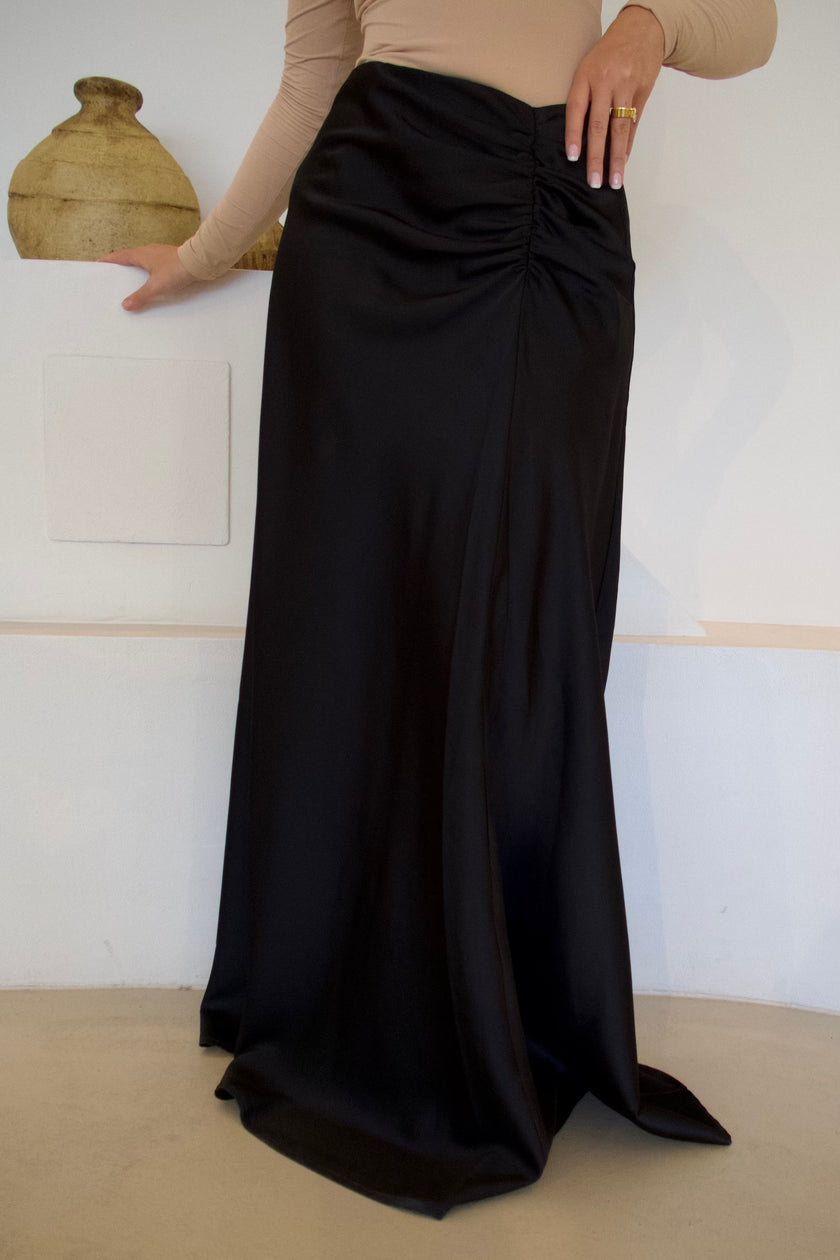Satin Scrunch Skirt