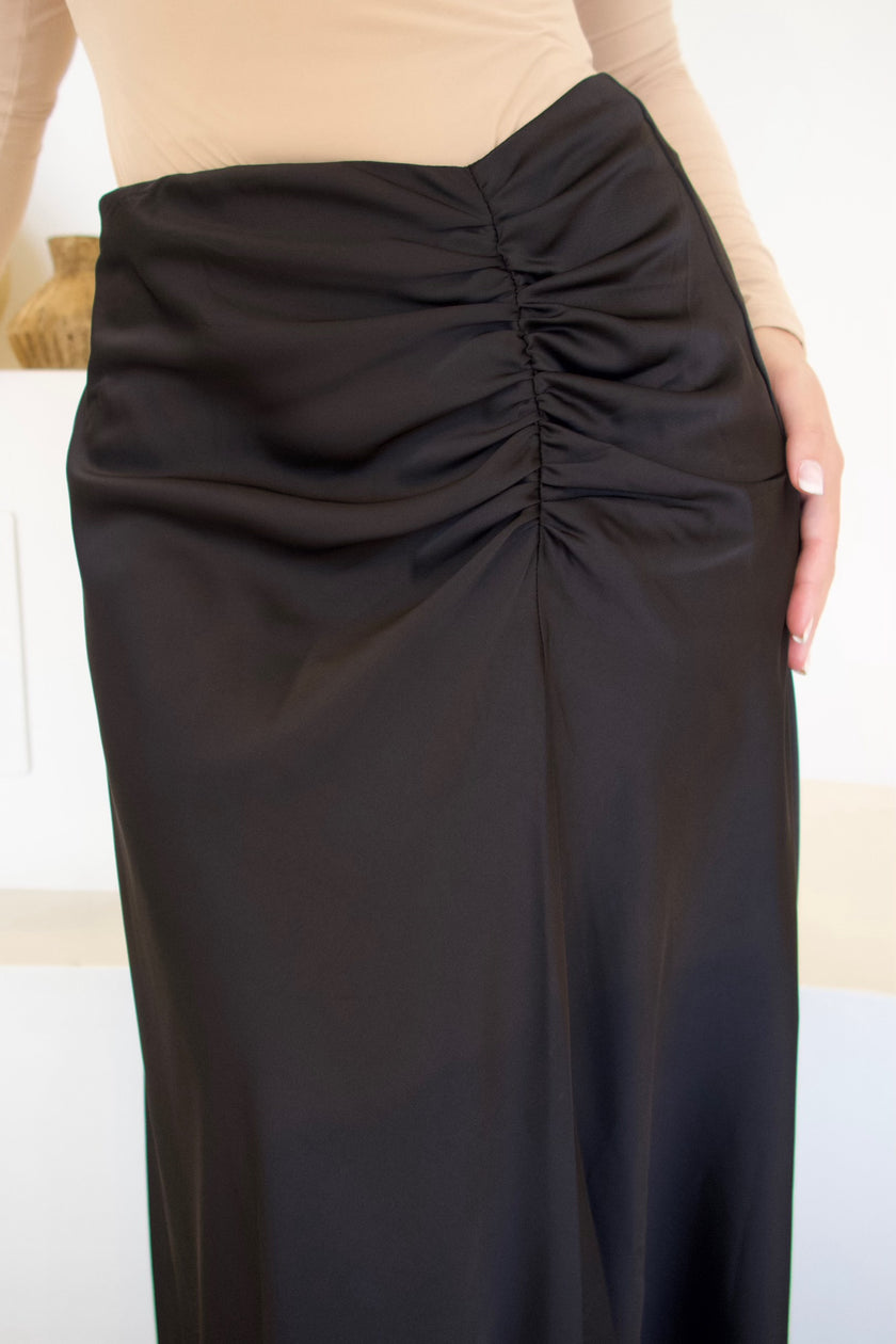 Satin Scrunch Skirt
