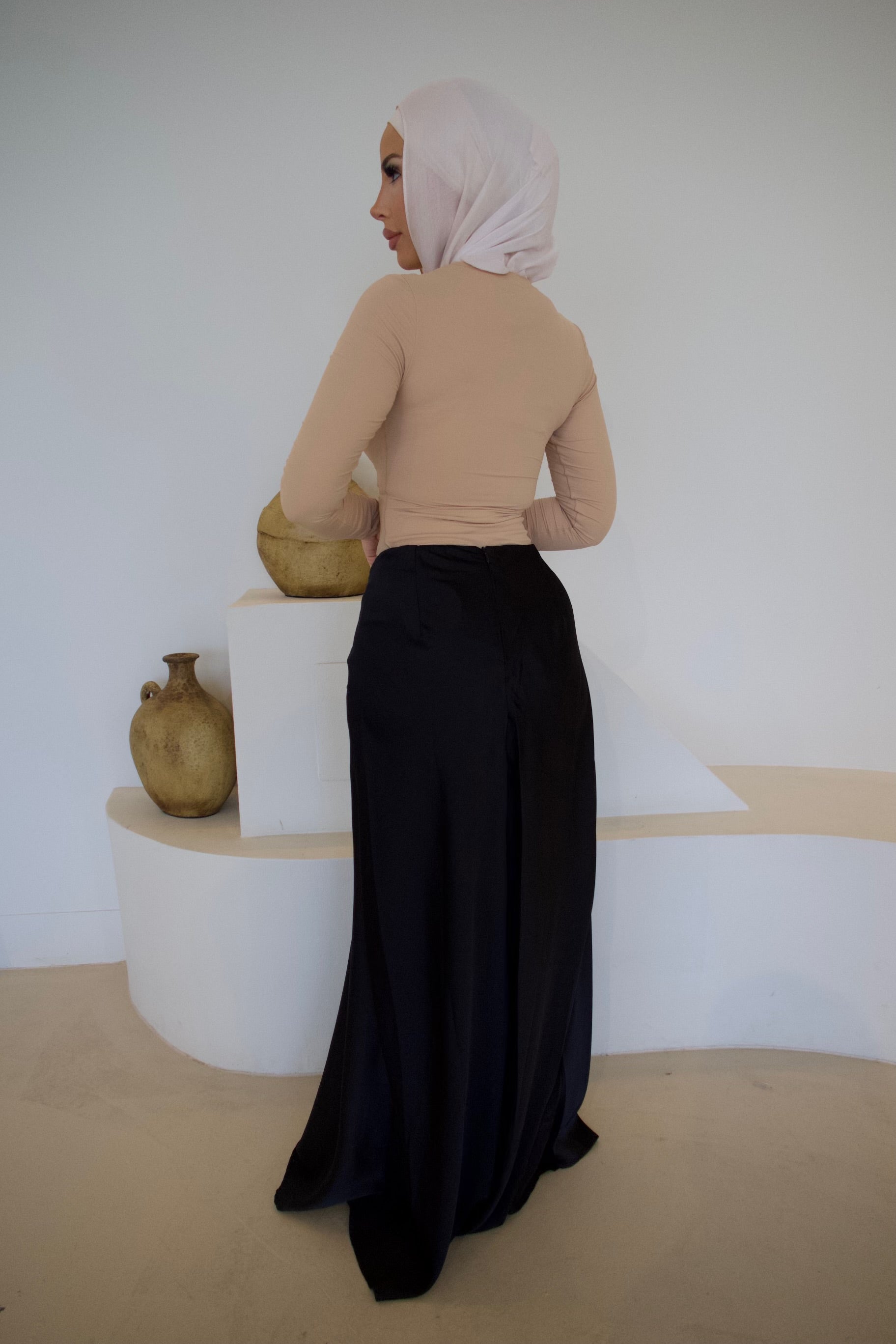 Satin Scrunch Skirt